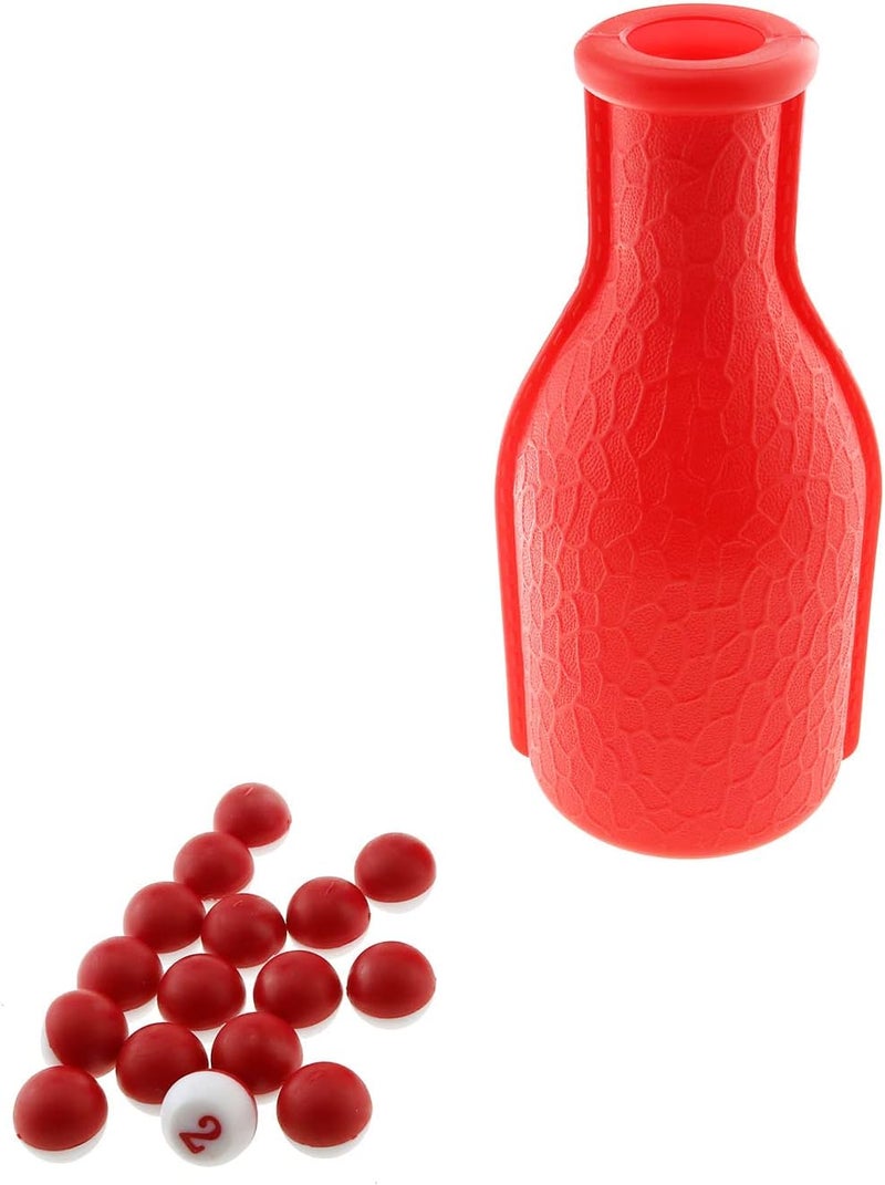 Eoutstanding 16 Billiards Digital Dice and Billiard Dice Bottle Kit Red Billiard Game Kelly Pool Shaker Bottle with Standard Set of 16 Numbered Tally Balls Peas Billiard Accessories - Image 1